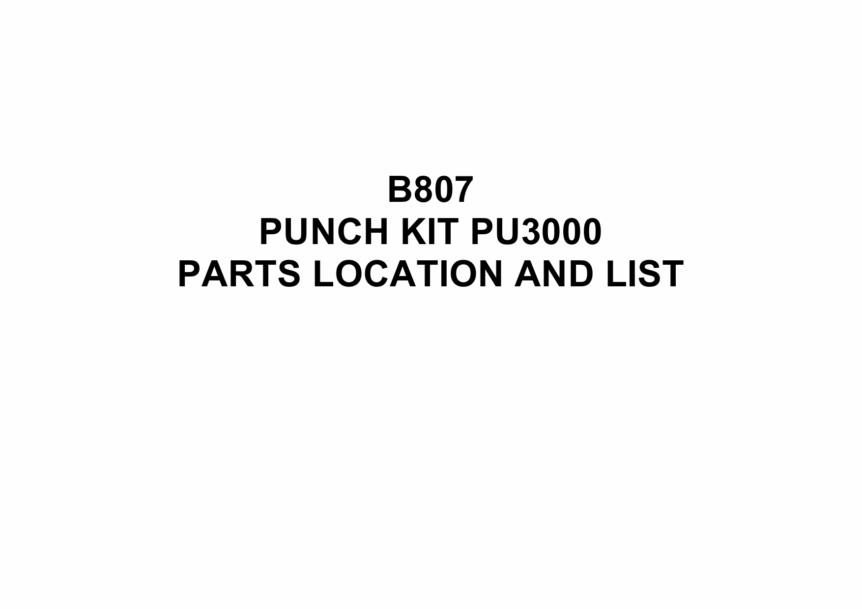 RICOH Options B807 PUNCH-KIT-PU3000 Parts Catalog PDF download-1